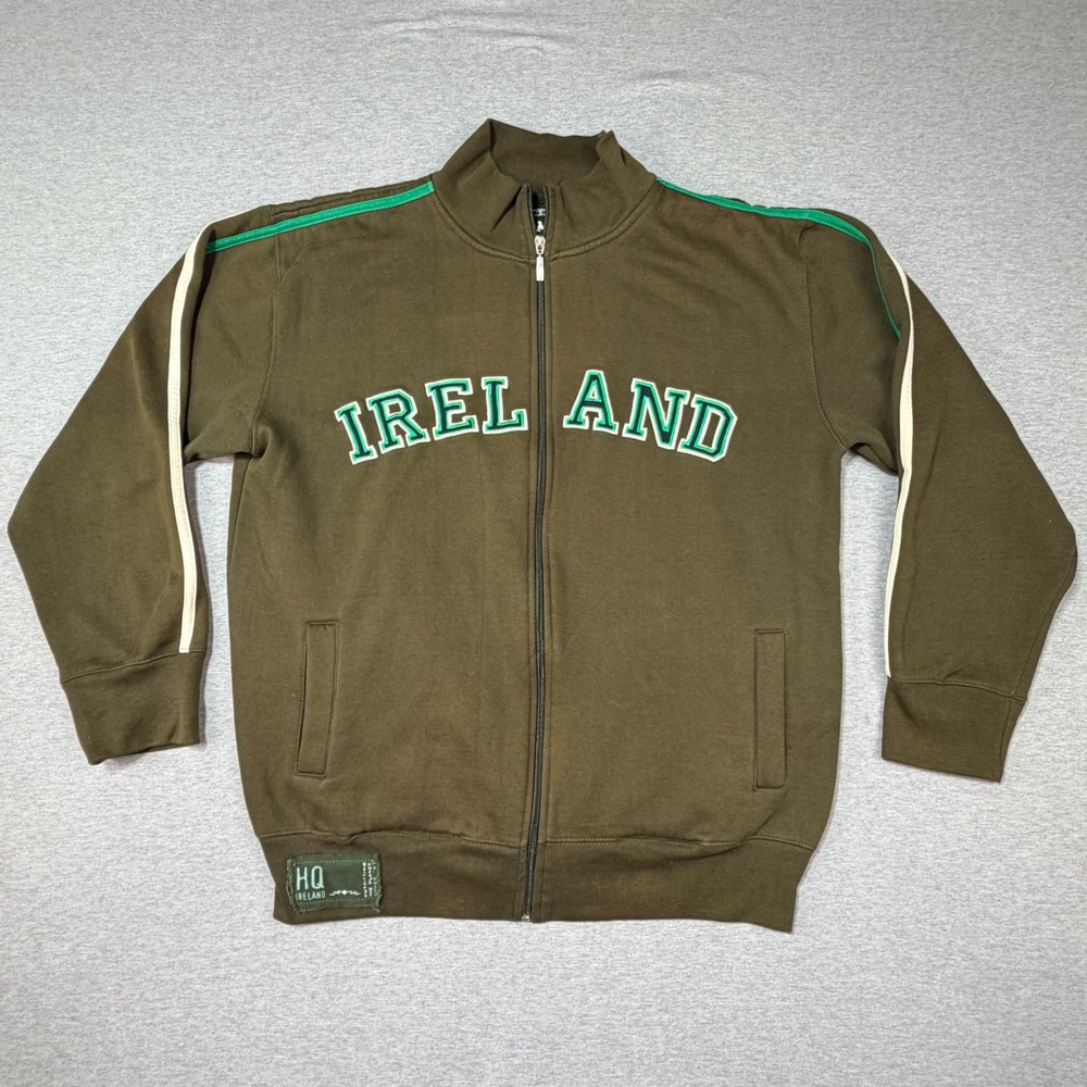 Dolmen Clothing Ireland Track Jacket Mens XXXL Brown Green Stripe Full Zip HQ